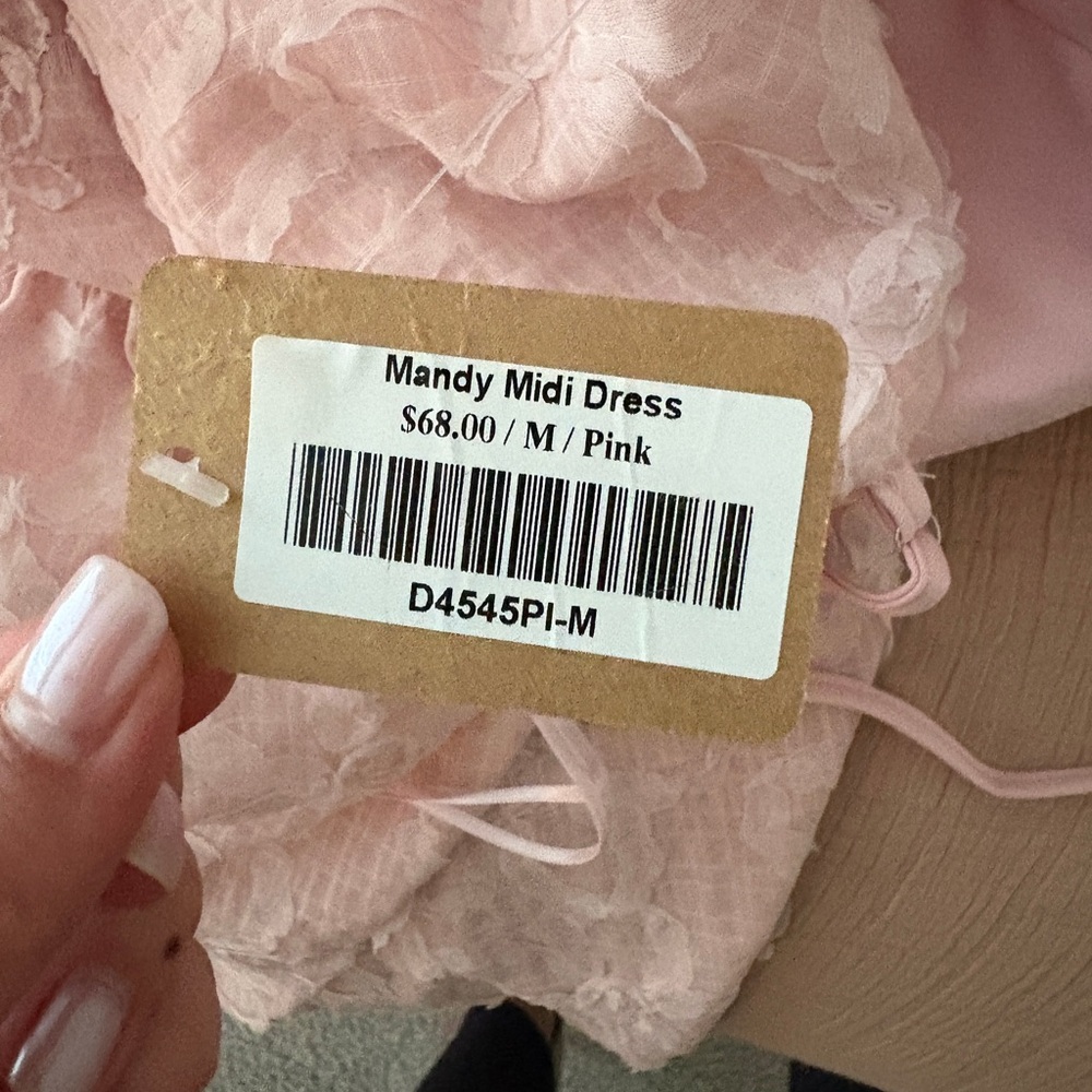vestique Pale Pink Lace Midi Dress - Picture 2 of 2